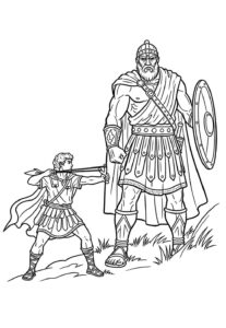 Desenho de Davi E Golias Desenho Colorir Imprimir 24