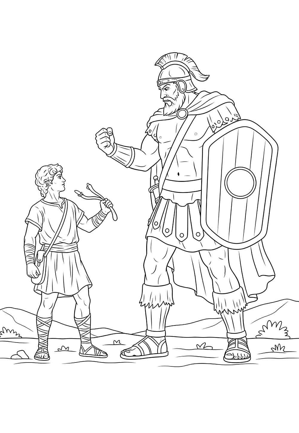Desenho de Davi E Golias Desenho Colorir Imprimir 25