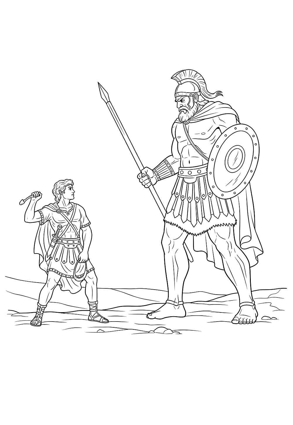 Desenho de Davi E Golias Desenho Colorir Imprimir 26