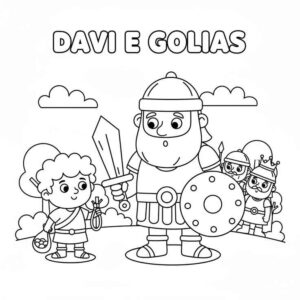 Desenho de Davi E Golias Desenho Colorir Imprimir 27