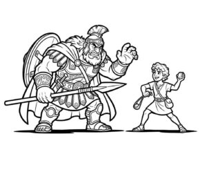 Desenho de Davi E Golias Desenho Colorir Imprimir 29