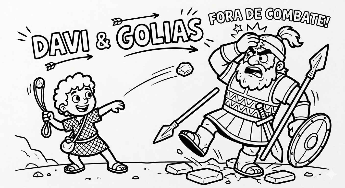 Desenho de Davi E Golias Desenho Colorir Imprimir 30