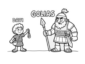 Desenho de Davi E Golias Desenho Colorir Imprimir 31