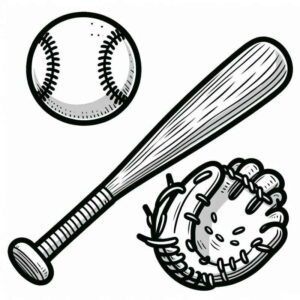 Desenho de Desenho Objetos Beisebol Colorir