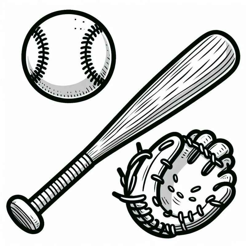 Desenho de Desenho Objetos Beisebol Colorir