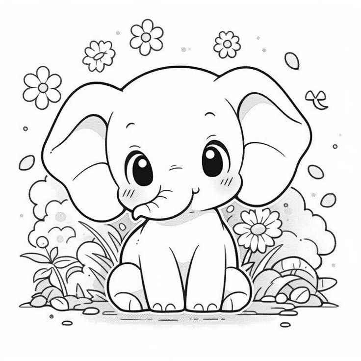 Desenho de Elefante Desenho Colorir Imprimir 03