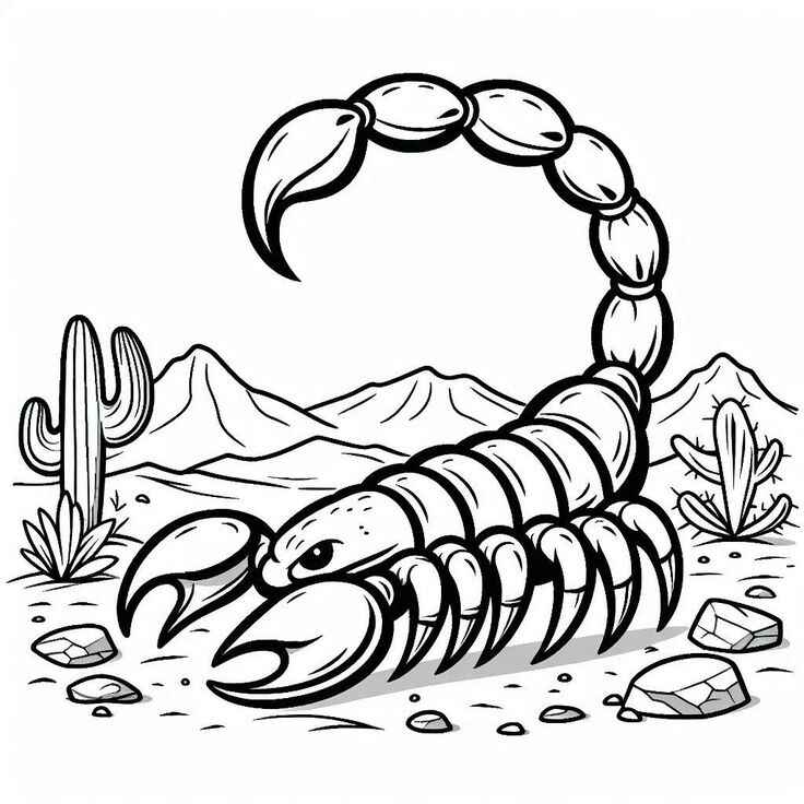 Desenho de Escorpiao Desenho Colorir Imprimir 12