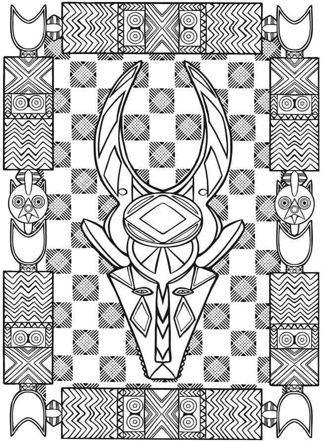 Desenho de Estampa Africana Desenho Colorir Imprimir 11