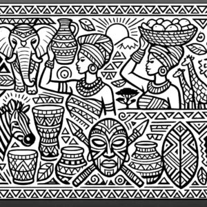 Desenho de Estampa Africana Desenho Colorir Imprimir 14