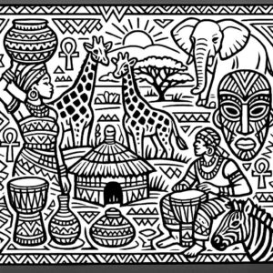 Desenho de Estampa Africana Desenho Colorir Imprimir 15