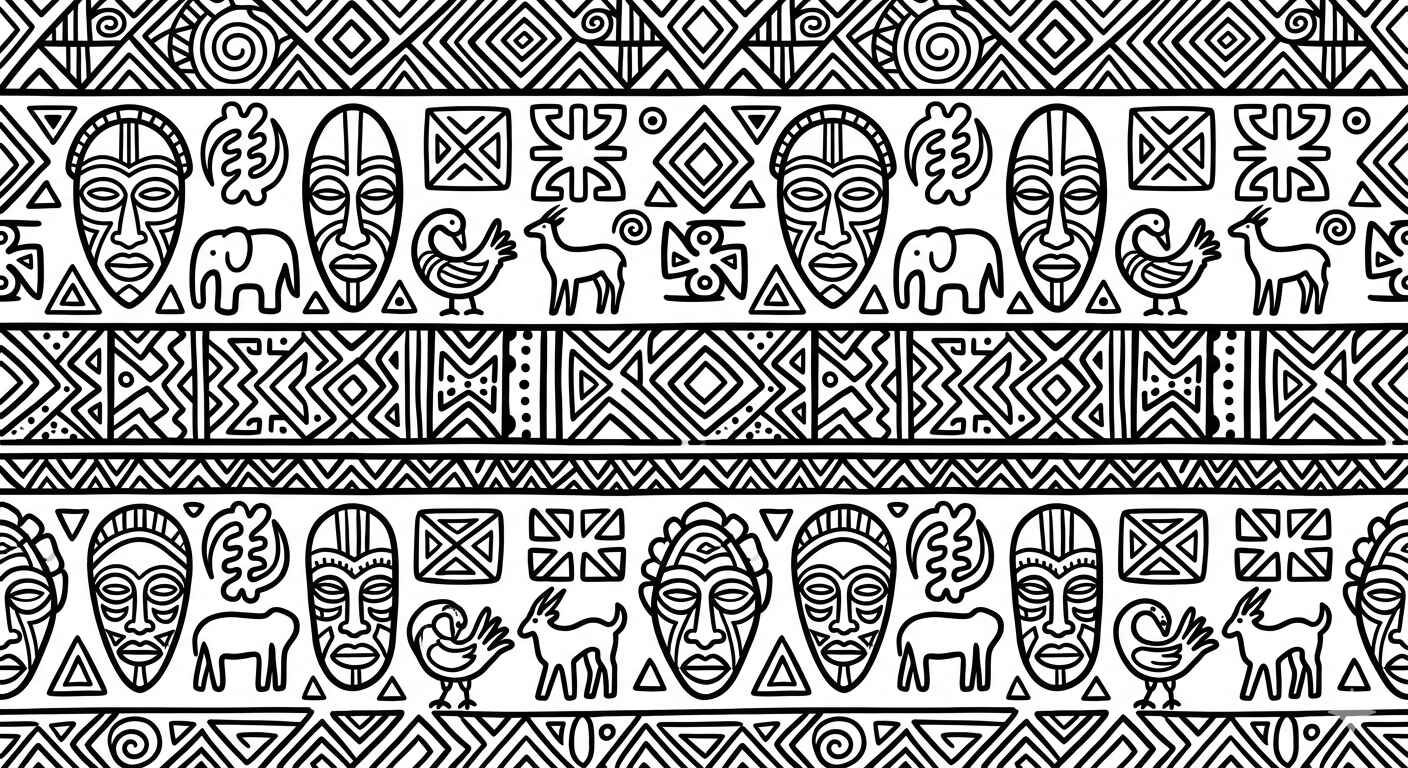 Desenho de Estampa Africana Desenho Colorir Imprimir 25