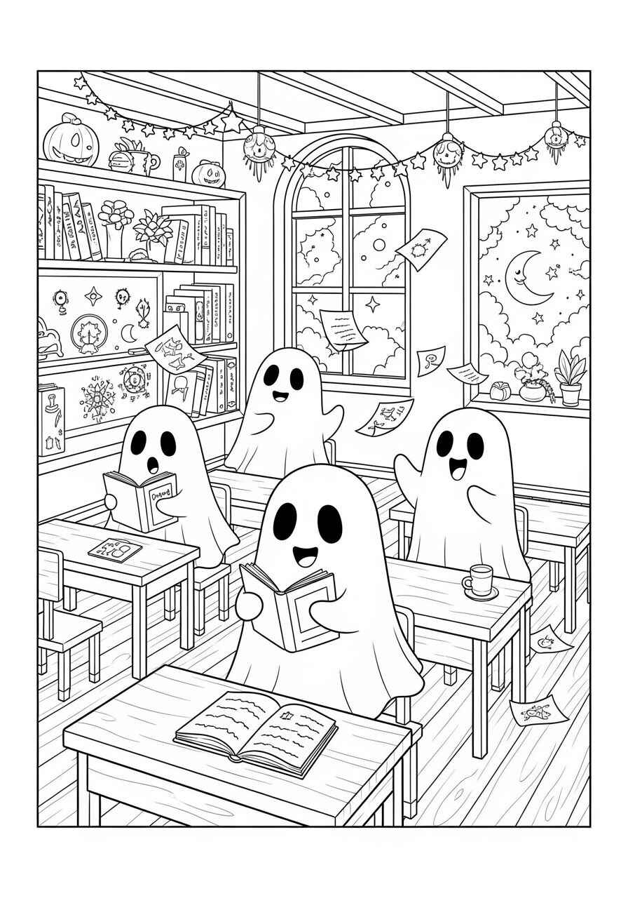 Desenho de Fantasma Desenho Colorir Imprimir 02