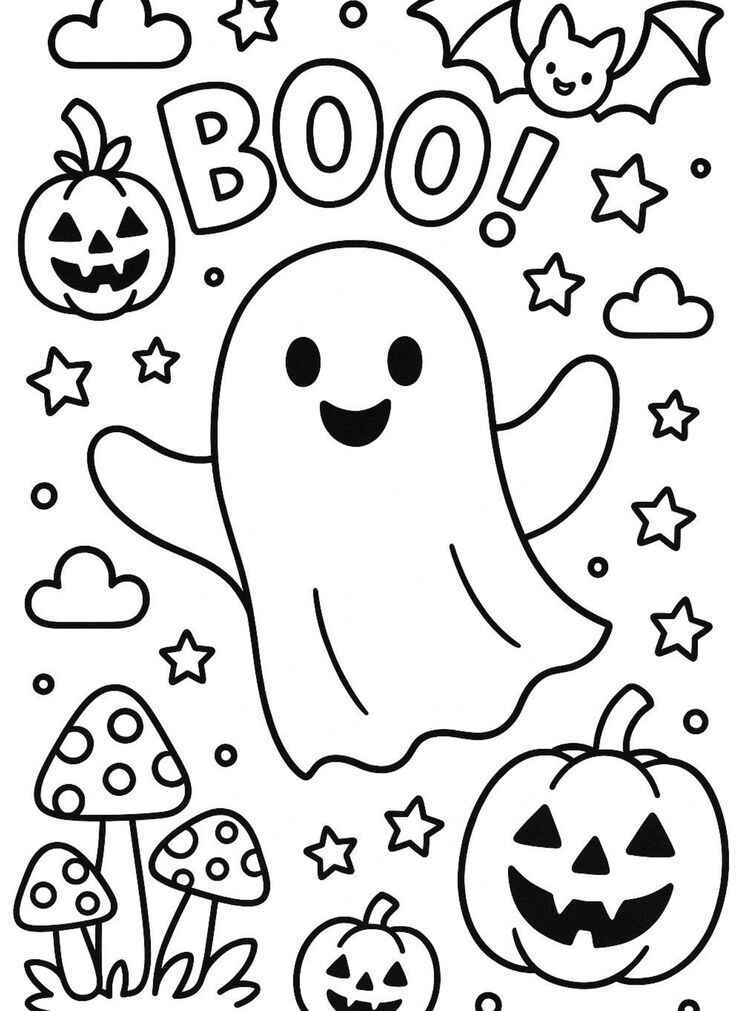 Desenho de Fantasma Desenho Colorir Imprimir 07