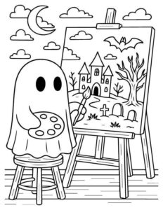 Desenho de Fantasma Desenho Colorir Imprimir 08