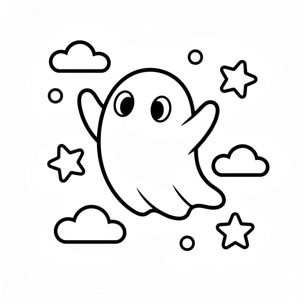 Desenho de Fantasma Desenho Colorir Imprimir 27