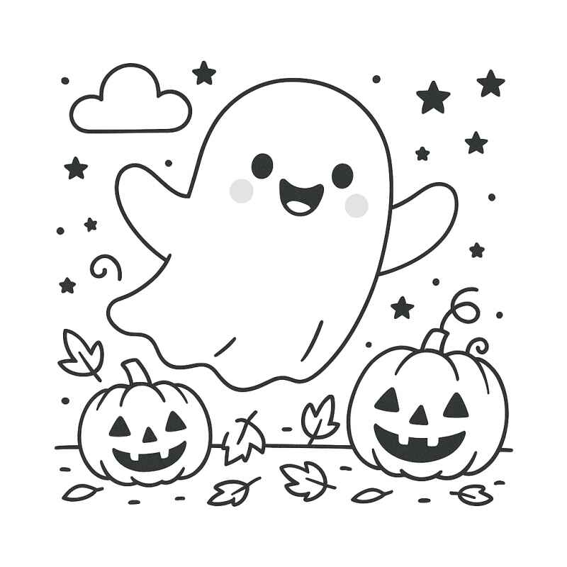 Desenho de Fantasma Desenho Colorir Imprimir 45