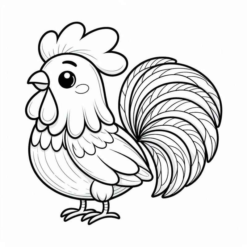 Desenho de Galo Desenho Colorir Imprimir 11