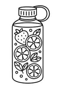Desenho de Garrafa Suco Para Colorir Imprimir