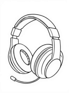 Desenho de Headset Para Colorir Imprimir