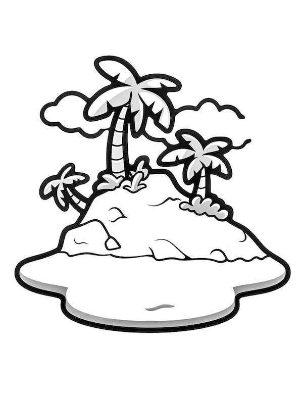 Desenho de Ilha Desenho Colorir Imprimir 02
