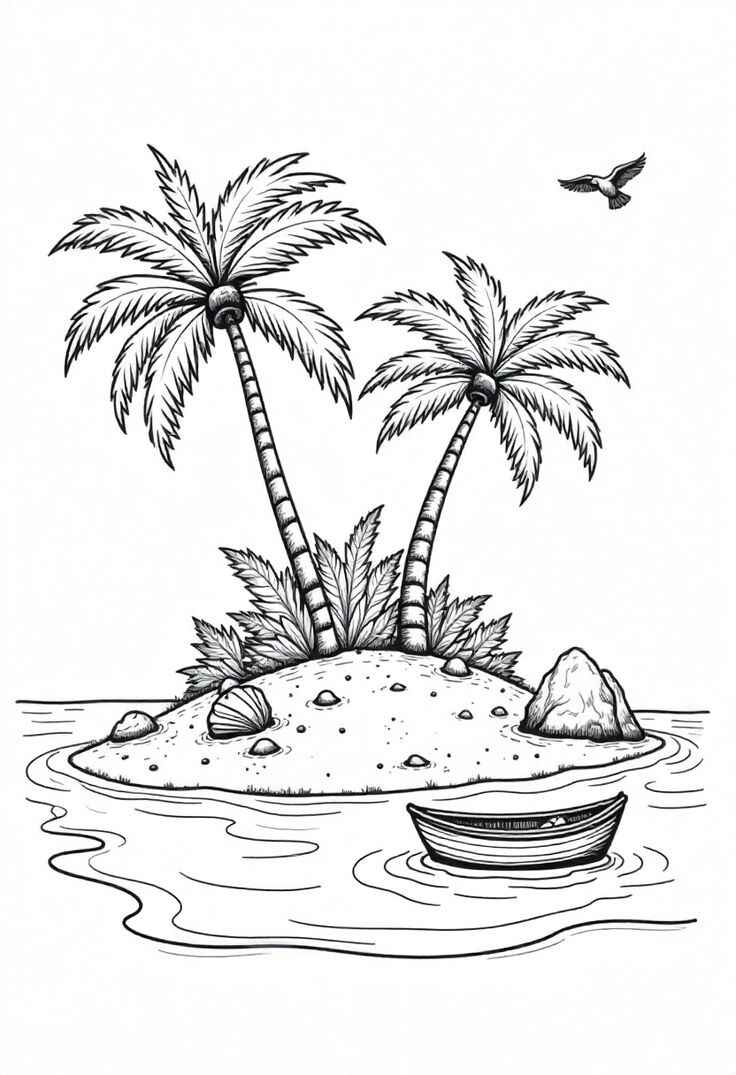 Desenho de Ilha Desenho Colorir Imprimir 04