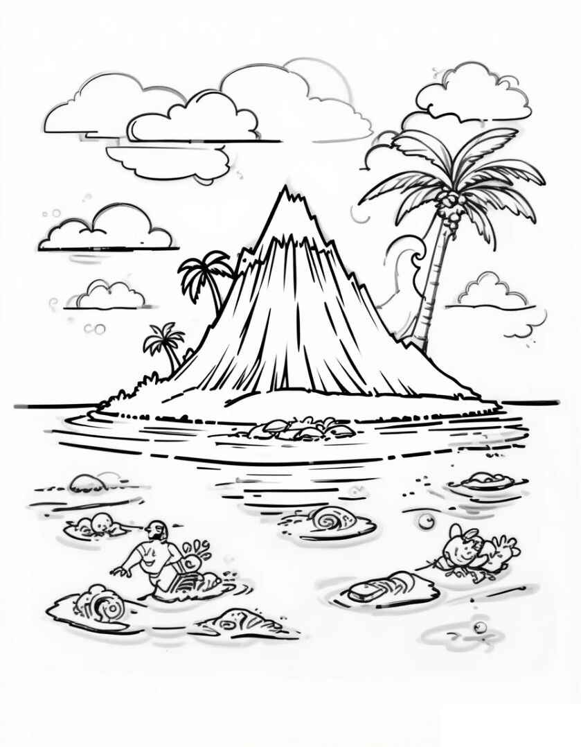 Desenho de Ilha Desenho Colorir Imprimir 08