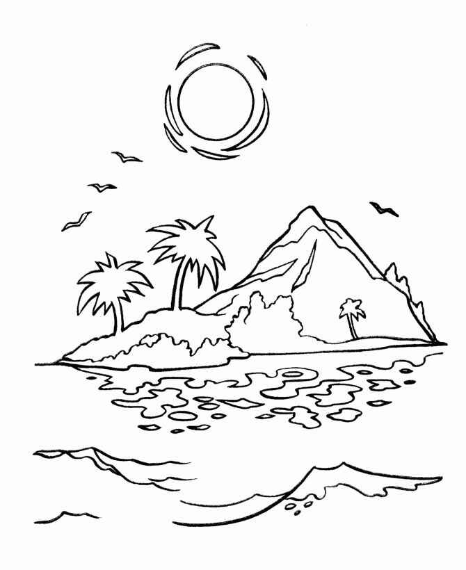 Desenho de Ilha Desenho Colorir Imprimir 09