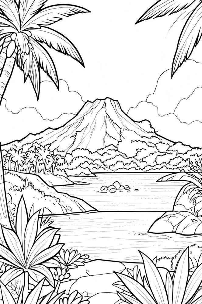 Desenho de Ilha Desenho Colorir Imprimir 10