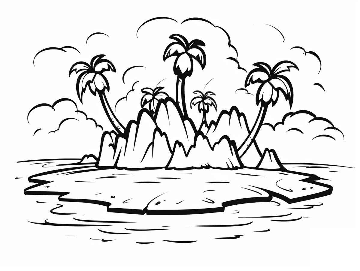 Desenho de Ilha Desenho Colorir Imprimir 13