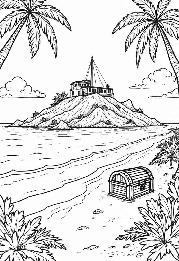Desenho de Ilha Desenho Colorir Imprimir 15