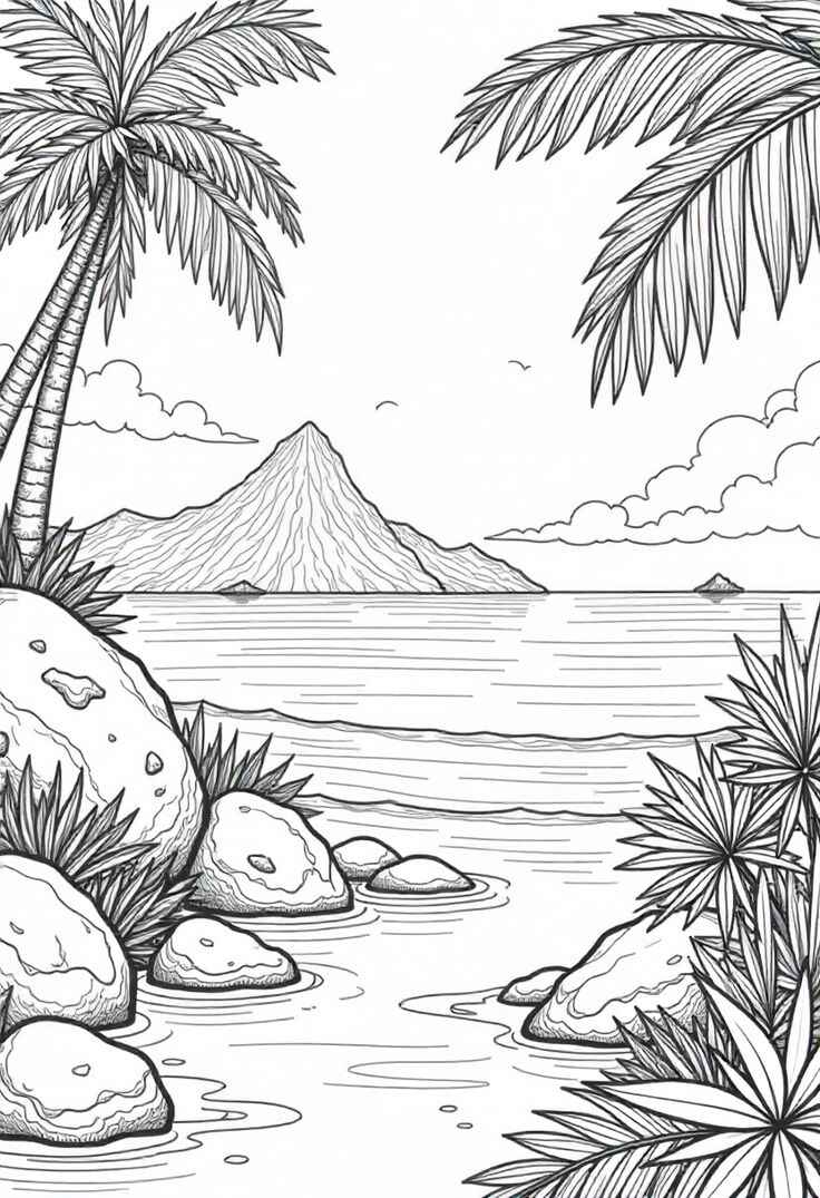 Desenho de Ilha Desenho Colorir Imprimir 18