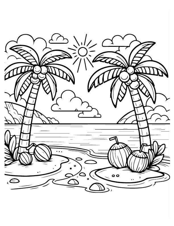 Desenho de Ilha Desenho Colorir Imprimir 19