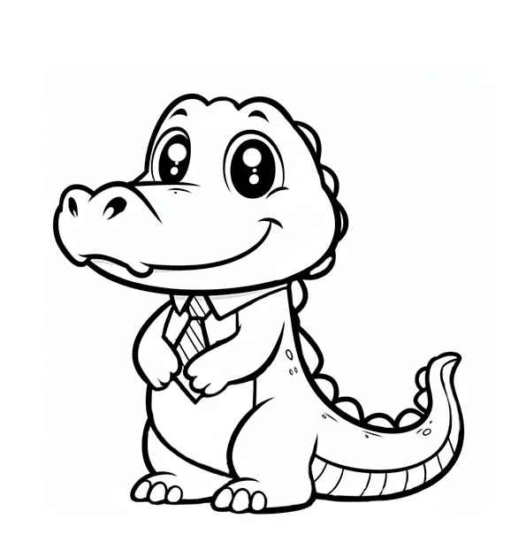 Desenho de Jacare Desenho Colorir Imprimir 02