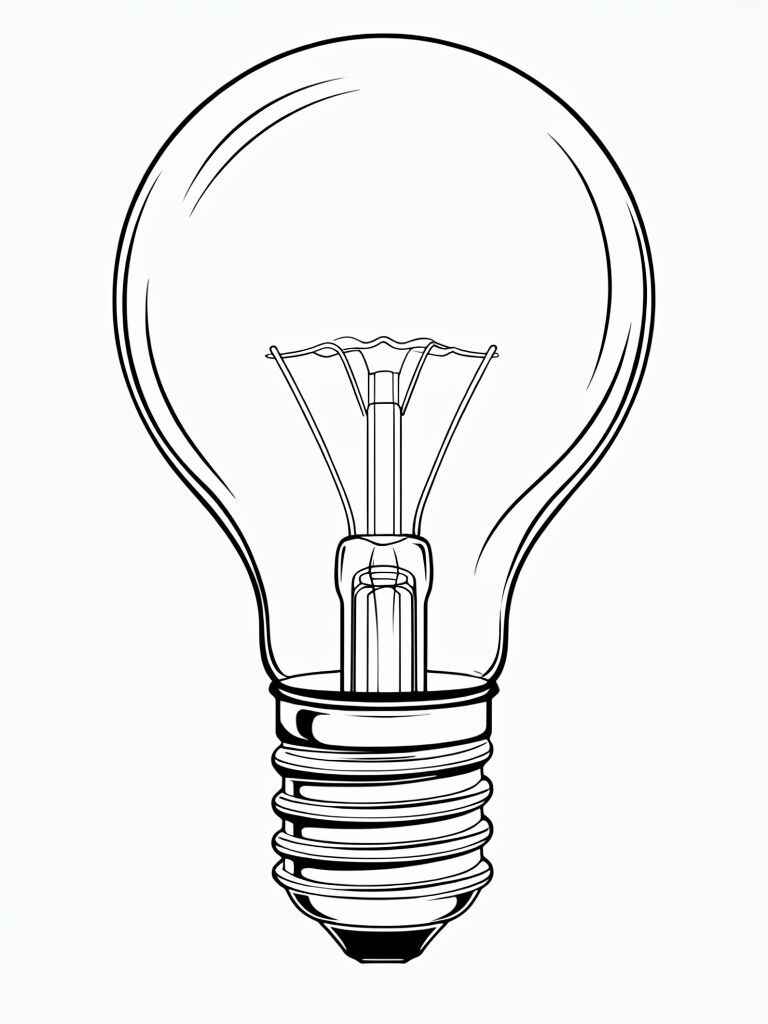 Desenho de Lampada Desenho Para Colorir Imprimir