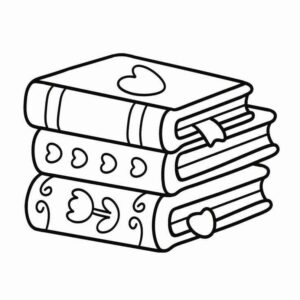 Desenho de Livros Para Colorir Imprimir