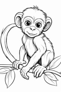 Desenho de Macacos Desenho Colorir Imprimir 002
