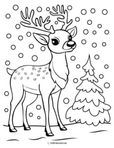 Desenho de Renas Desenho Colorir Imprimir 07