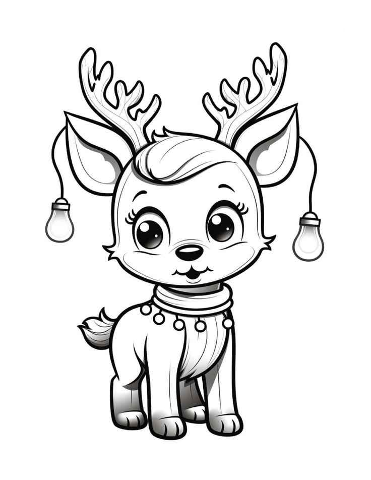 Desenho de Renas Desenho Colorir Imprimir 09