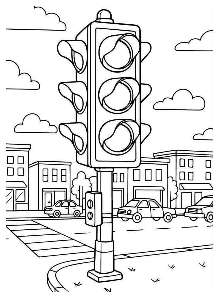 Desenho de Semaforo Desenho Colorir Imprimir 01