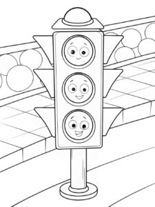 Desenho de Semaforo Desenho Colorir Imprimir 03