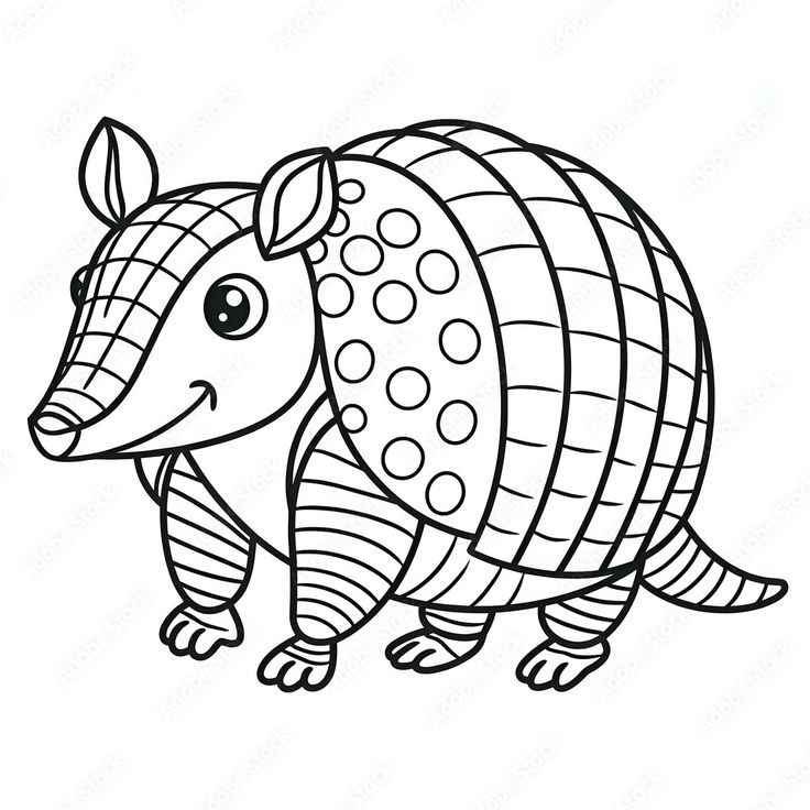 Desenho de Tatu Desenho Colorir Imprimir 01