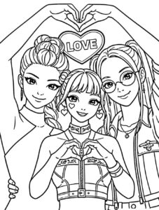 Desenho de Guerreiras Do Kpop Trio Huntrx Desenho Colorir Imprimir 06