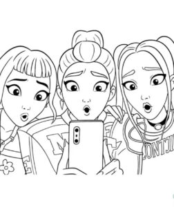 Desenho de Guerreiras Do Kpop Trio Huntrx Desenho Colorir Imprimir 14