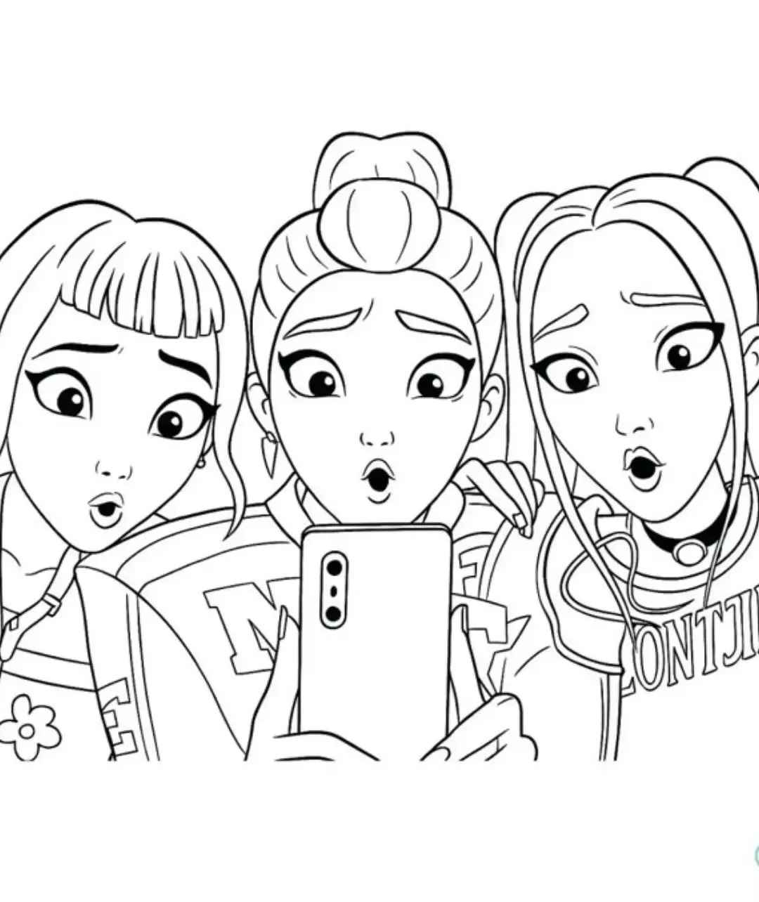 Desenho de Guerreiras Do Kpop Trio Huntrx Desenho Colorir Imprimir 14