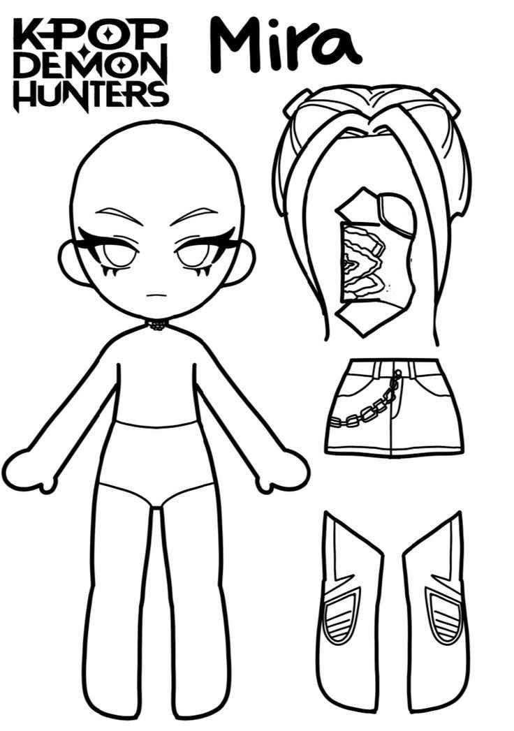 Desenho de Mira Guerreira Do Kpop Huntrx Desenho Colorir Imprimir 1