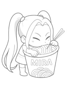 Desenho de Mira Guerreira Do Kpop Huntrx Desenho Colorir Imprimir 2