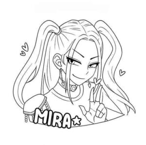 Desenho de Mira Guerreira Do Kpop Huntrx Desenho Colorir Imprimir 3