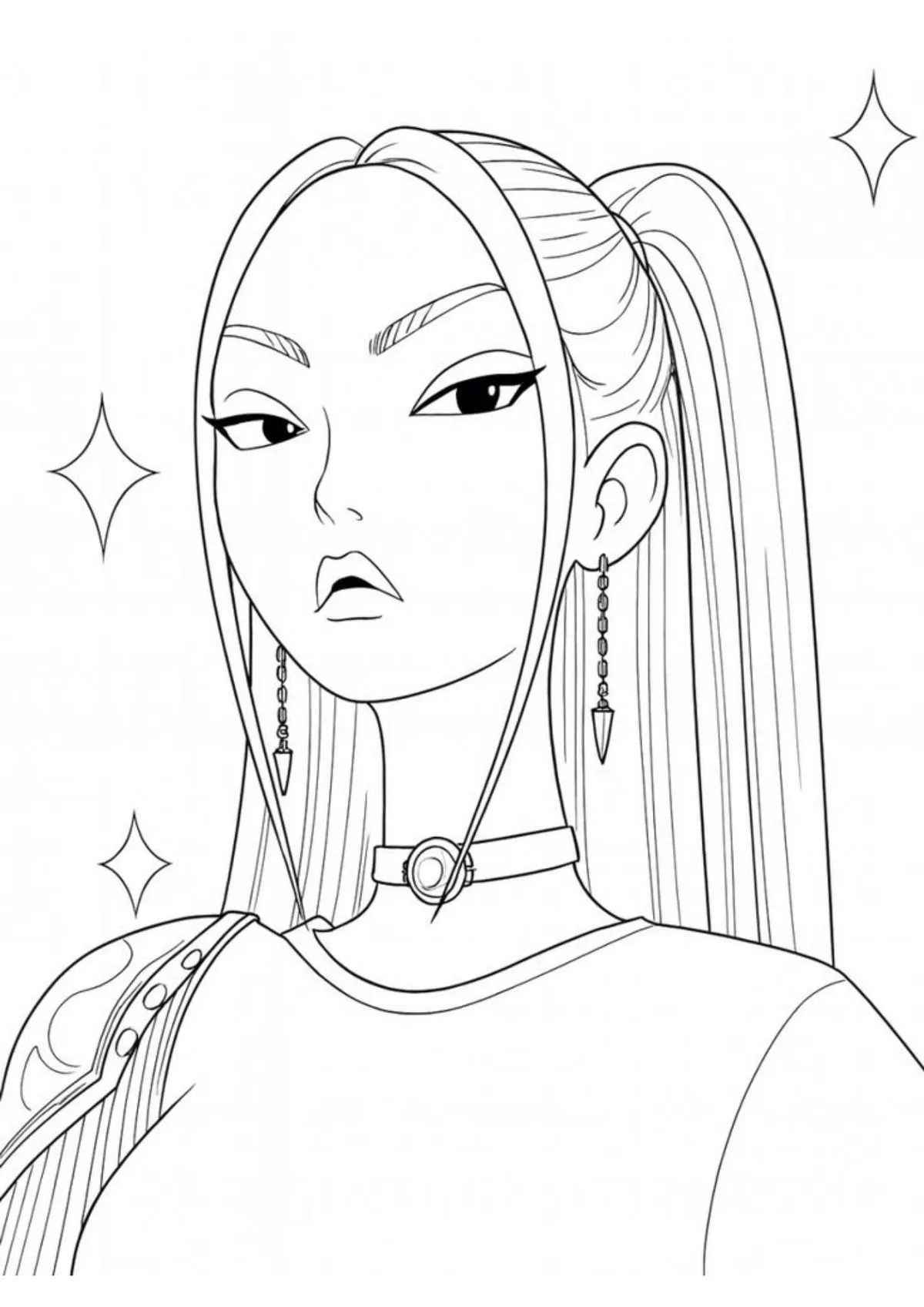 Desenho de Mira Guerreira Do Kpop Huntrx Desenho Colorir Imprimir 4