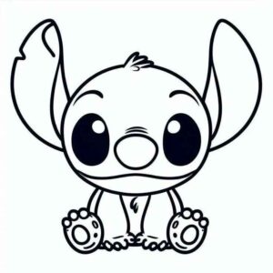 Desenho de Pelucia Stitch Olhos Grandes Para Colorir E Inprimir