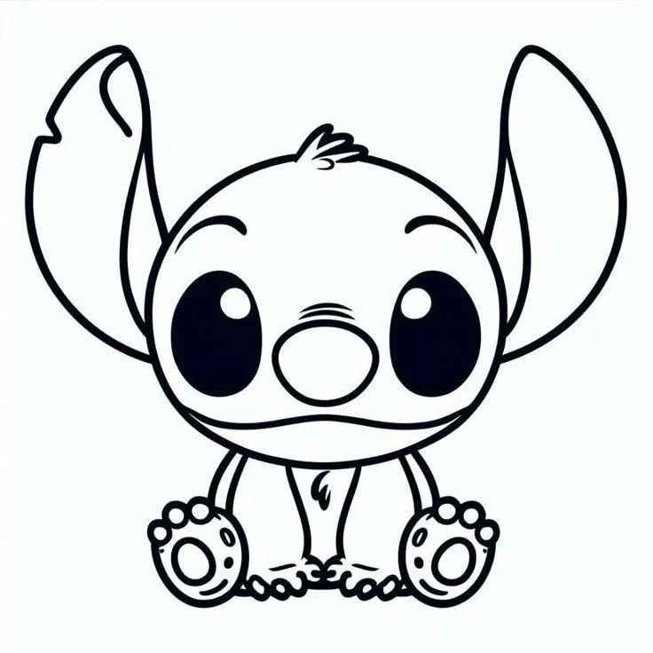 Desenho de Pelucia Stitch Olhos Grandes Para Colorir E Inprimir